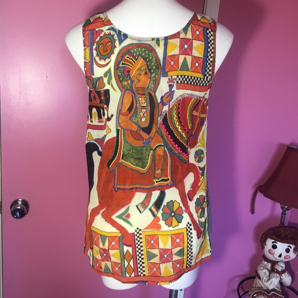 Anthropologie Tangier’s Kedia Blouse Tank Top Silk